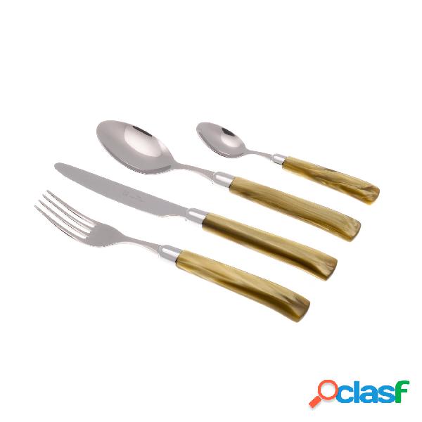 Posto tavola servizio posate 4 Pezzi GIADA in acciaio inox
