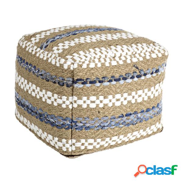 Pouf cubo imbottito rivestito in tessuto fantasia stile