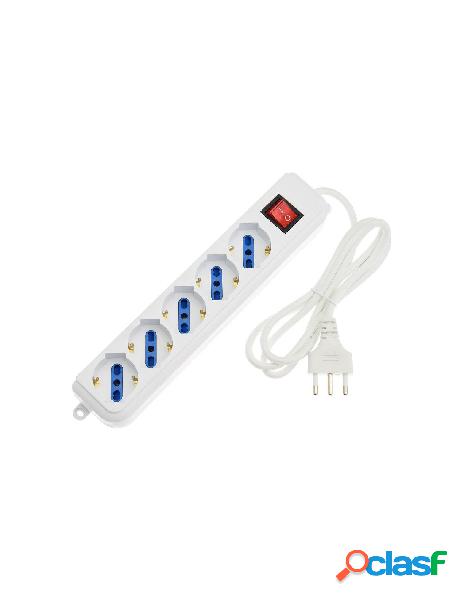 Presa multipla 5 posti universal spina 16a 2p+t - 5 prese