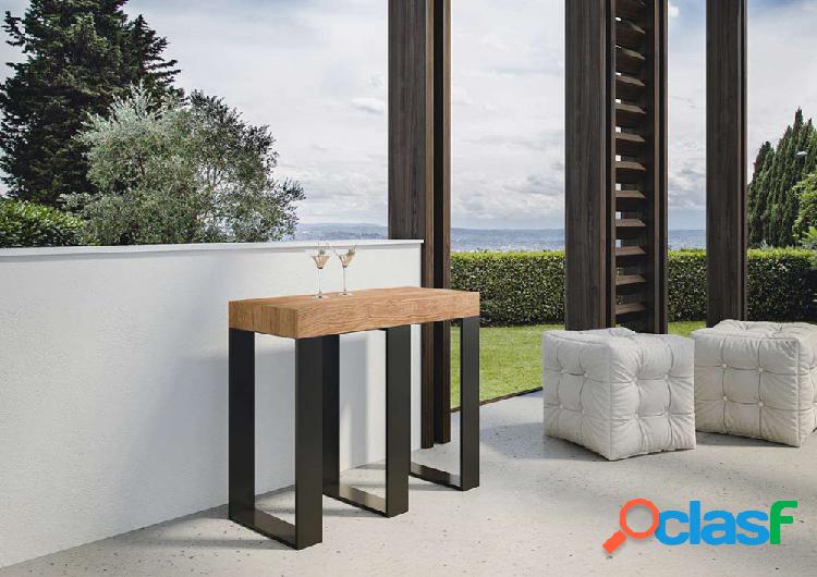 Primula - Tavolo allungabile moderno da giardino in legno di