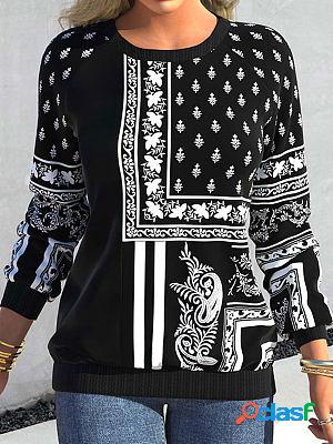 Printed Raglan Sleeve Oversized Sweatshirt