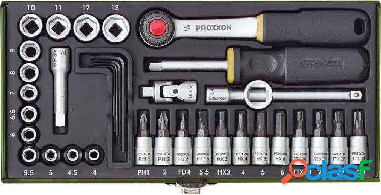 Proxxon Industrial Kit di chiavi a bussola metrico 1/4 (6.3
