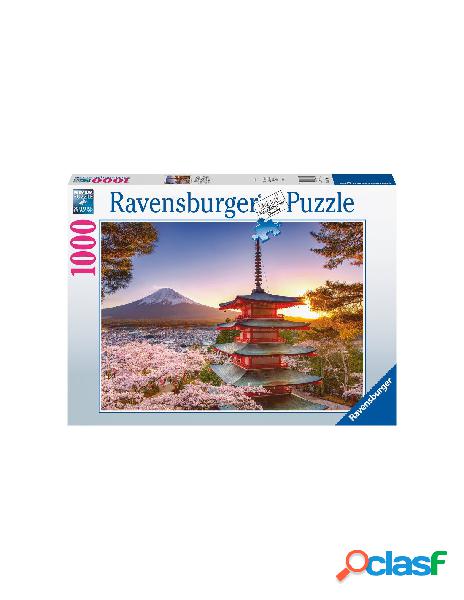 Puzzle 1000 pz - foto ciliegi in fiore e monte fuji