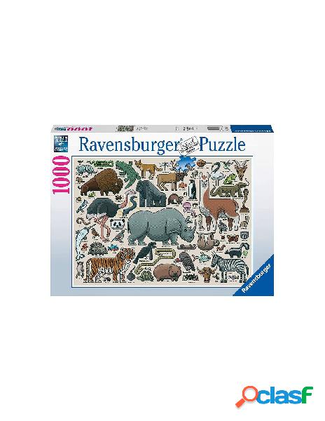 Puzzle 1000 pz - illustrati animali selvaggi