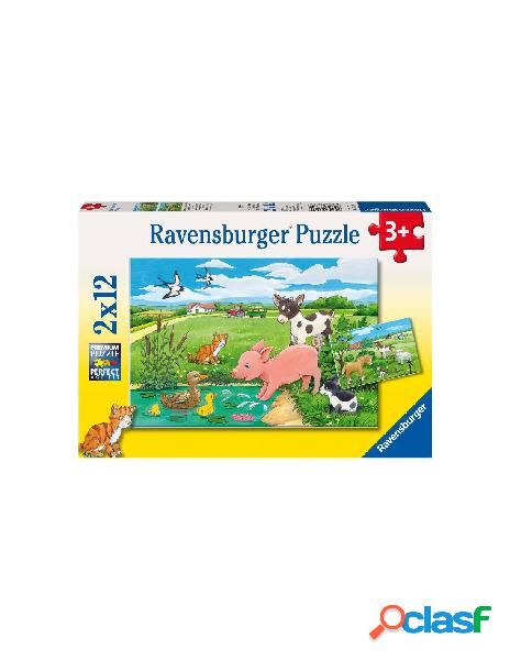 Puzzle 2 x 12 pz cuccioli di campagna
