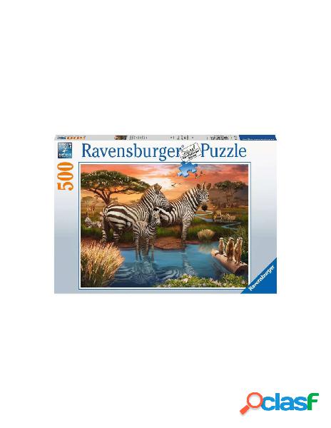 Puzzle 500 pz zebre alla pozza dacqua