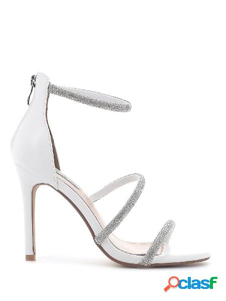 Queen Helena Sandali tacco spillo con fasce con strass e