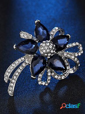 Rhinestone Flower Brooch