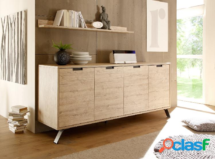 Rines - Madia credenza moderna 4 ante per soggiorno cucina