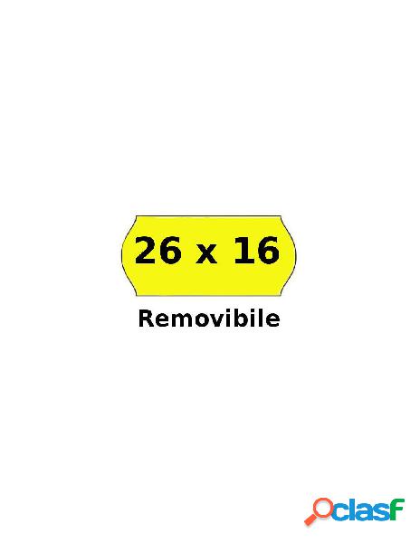 Rotoli etichette prezzi removibili 26x16 gialle fluo a onda