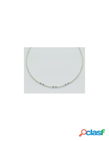 SALDI Girocollo MILUNA di perle e oro bianco 18Kt - PCL4774