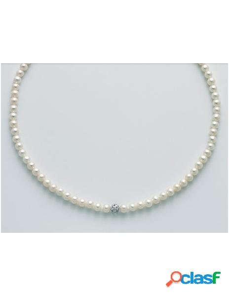 SALDI Girocollo MILUNA di perle e oro bianco 18kt - PCL5486