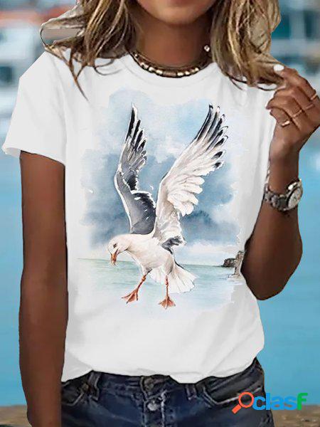 Sciolto Animale Casuale T-shirt