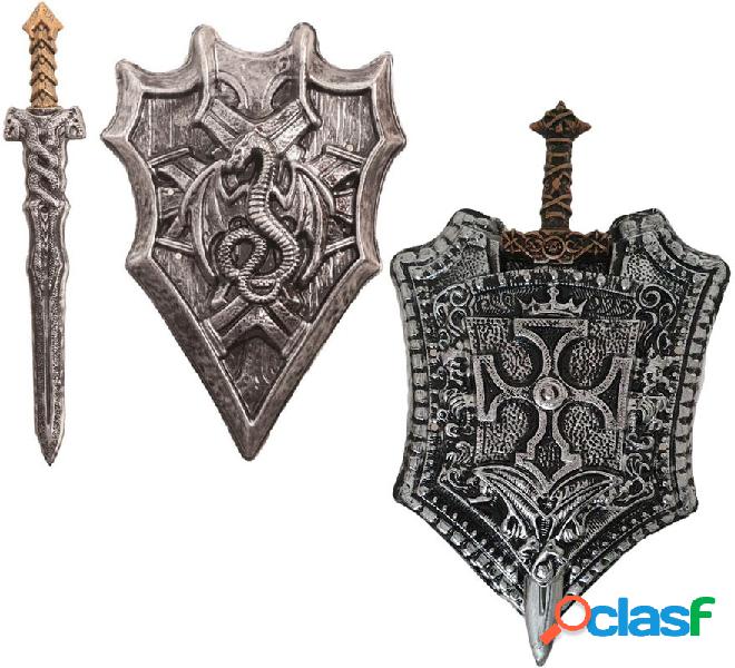 Scudo e spada da cavaliere medievale 38x60 cm modelli