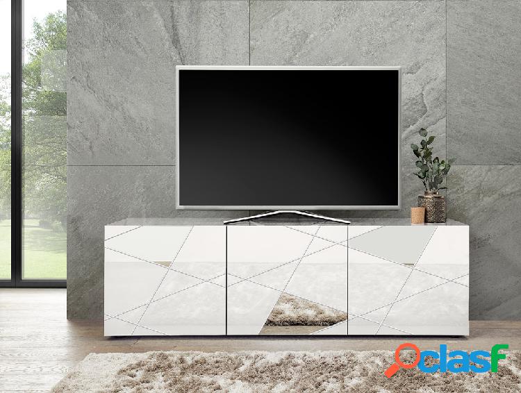 Sereno - Mobile soggiorno porta tv 3 ante in legno bianco