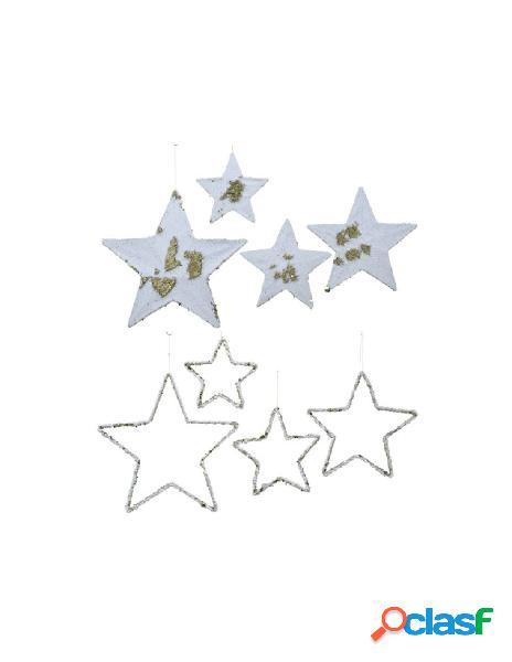 Set 4 stelle in ferro da appendere con paillettes colore