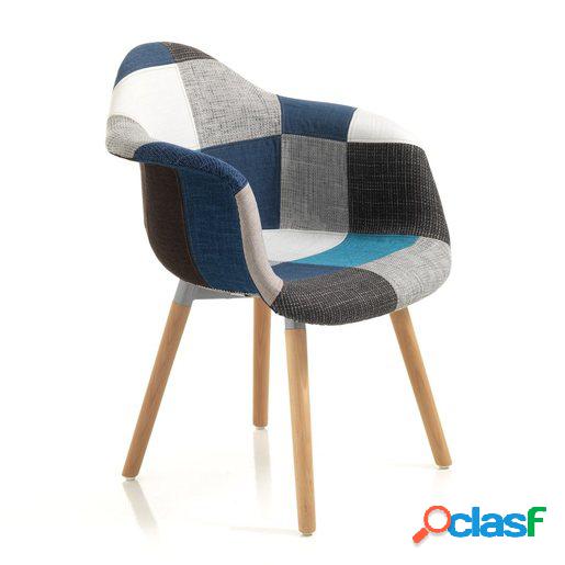 Set da 2 Poltrona da salotto con gambe in legno massello e