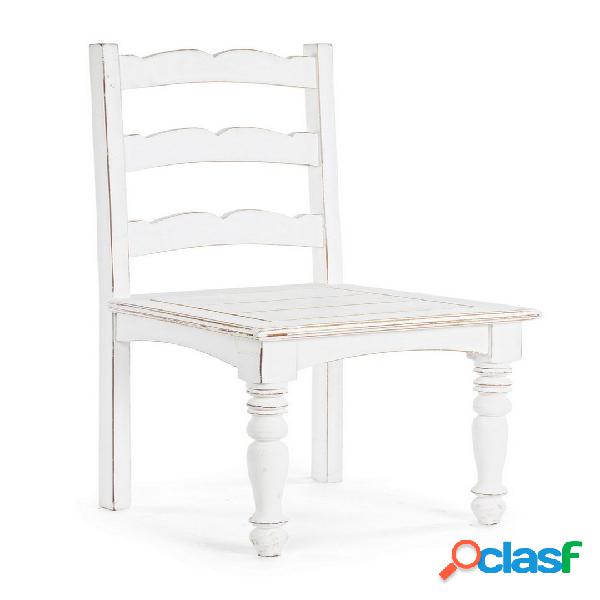 Set da 2 Sedia in legno massello di mango colore bianco
