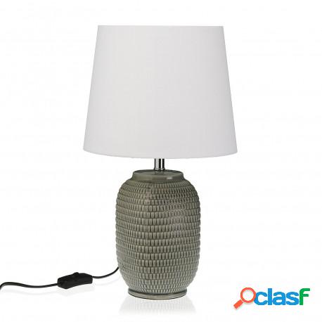 Set da 2 lampada da tavolo base in ceramica grigia cm