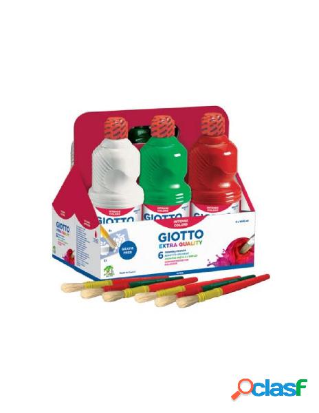 Set giotto tempera 1litro per 6 flaconi assortiti e 6