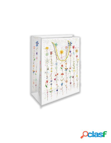 Shopper pretty flower c/glitter f.to 31,5x45x12 xl