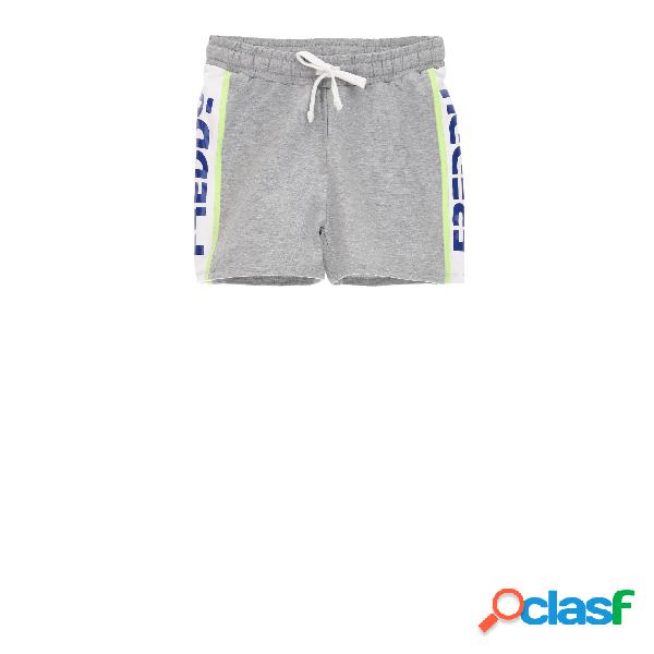 Shorts mélange con bande logate - Bambina 6-8 anni