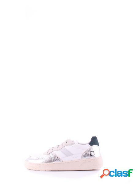 Sneakers Donna D.A.T.E. Bianco argento Court 2.0 laminated