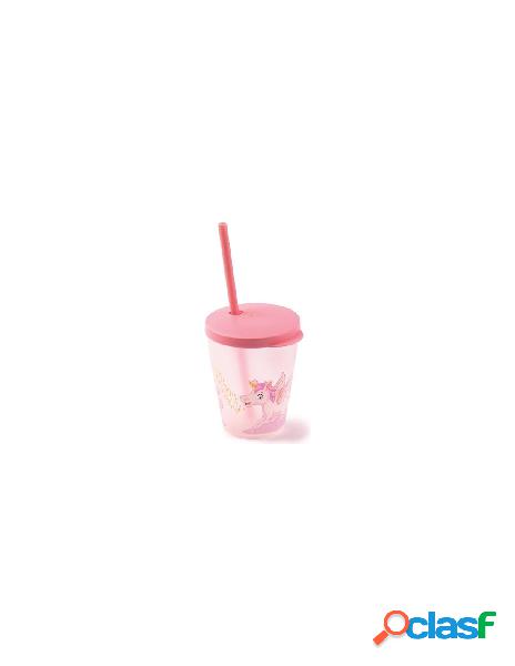Snips - bicchiere con cannuccia snips 000853 unicorno rosa