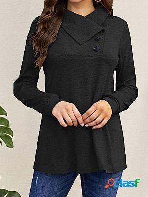 Solid Color Loose Long Sleeve T-shirt