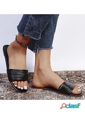 Solid Color Simple Lightweight Flat Sandals