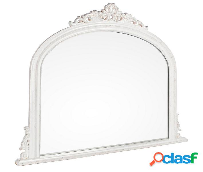 Specchio ad arco design classico cornice colore bianco con