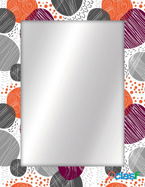 Specchio da bagno moderno bianco design in legno cm 70x90