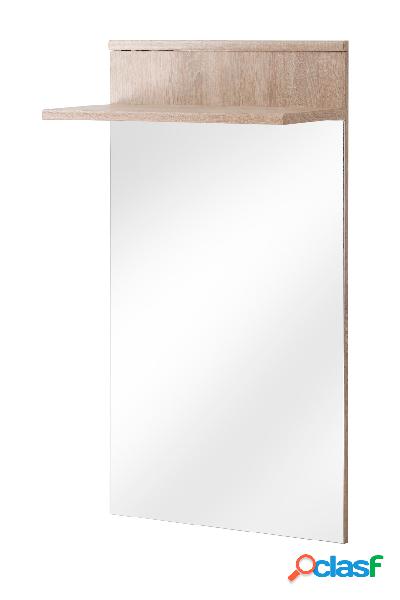 Specchio da ingresso moderno con ripiano in legno cm