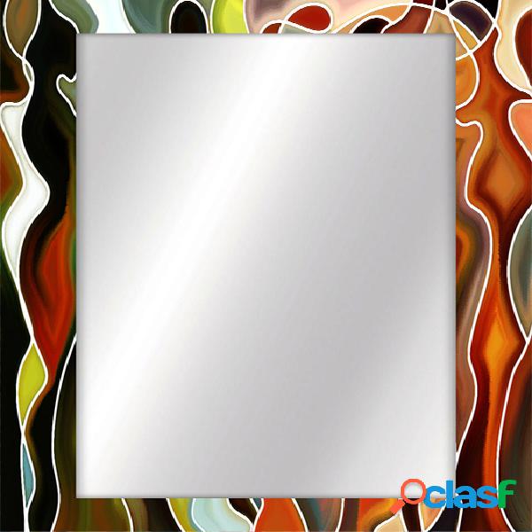 Specchio da parete astratto in legno colorato moderno cm