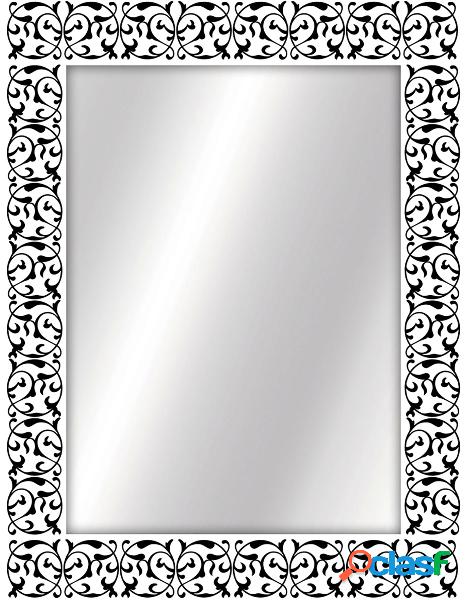 Specchio da parete design moderno in legno floreale bianco e