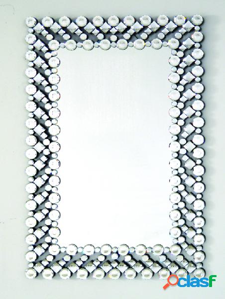 Specchio da parete rettangolare cornice sfaccettata cm