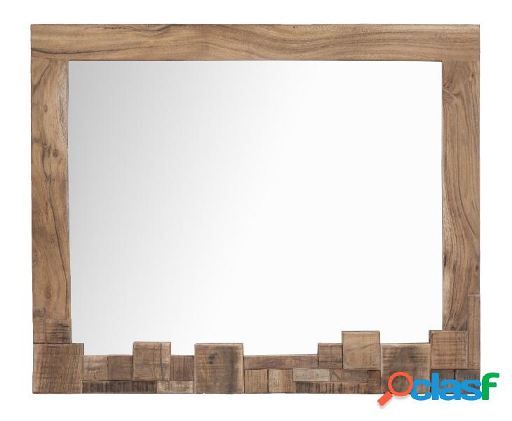Specchio da parete rettangolare in legno di acacia cm