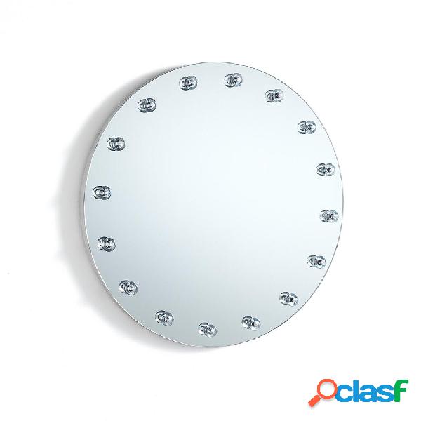Specchio da parete tondo moderno con luci led integrate cm
