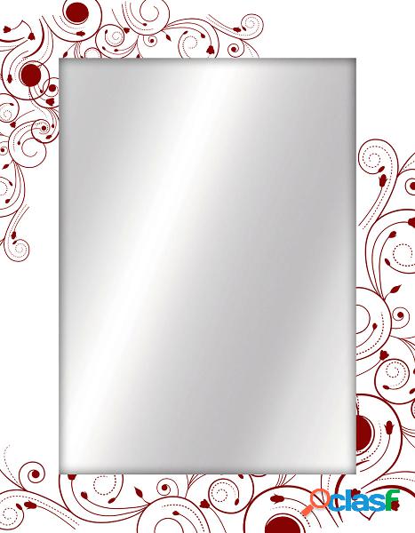 Specchio design moderno bianco in legno da bagno cm 70x90