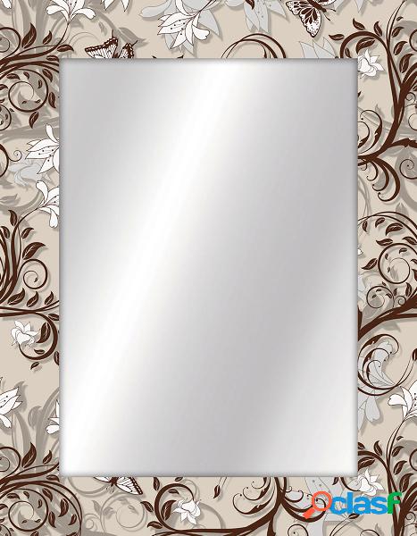 Specchio in legno moderno cornice floreale shabby da bagno