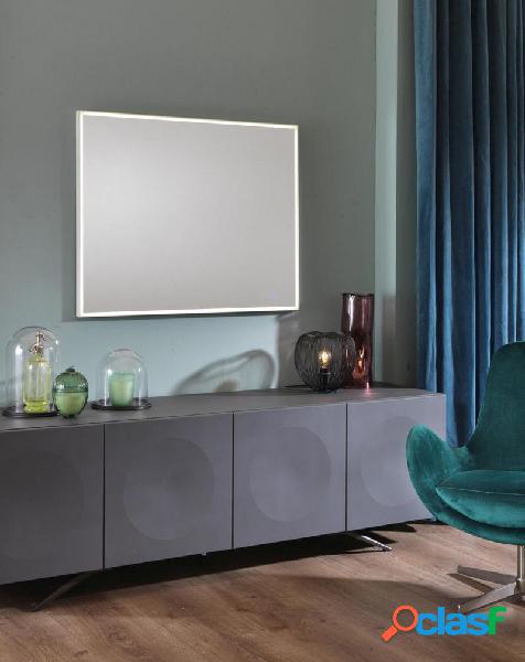 Specchio moderno da parete cornice con luce a led cm