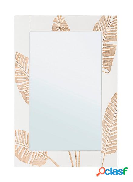Specchio moderno in legno con decori colore bianco e oro