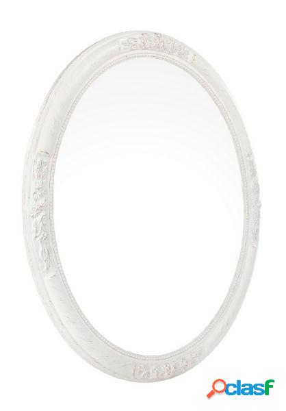 Specchio ovale da parete colore bianco stile classico con