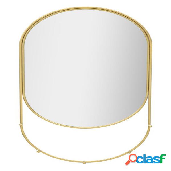 Specchio ovale da parete cornice in metallo con ganci
