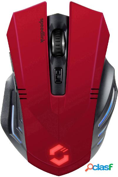 SpeedLink Fortus Wireless Mouse da gioco USB Ottico Rosso,