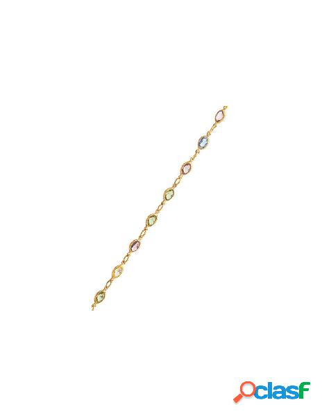 Spirit jewels - bracciale zirconium oval colors gold