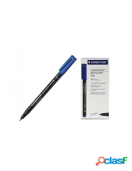 Staedtler - penna lumocolor punta media da 1mm blu cf.10