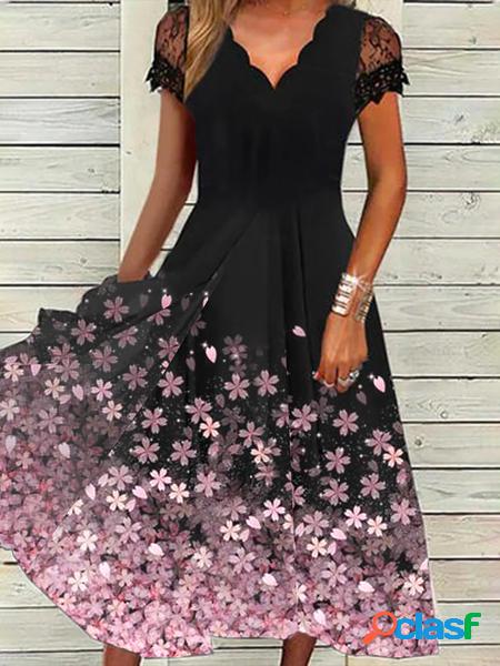 Stampata Floreale Casuale A-line Abiti Vestiti