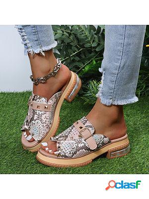 Stylish Shiny Studded Platform Sandals