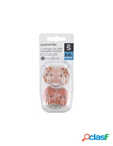 Suavinex succhietto silicone 0-6m forest rosa 2pz